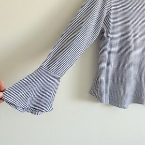 Lauren Ralph Lauren Top Women XL Stripe Linen Cotton Boat Neck Nautical Beachy